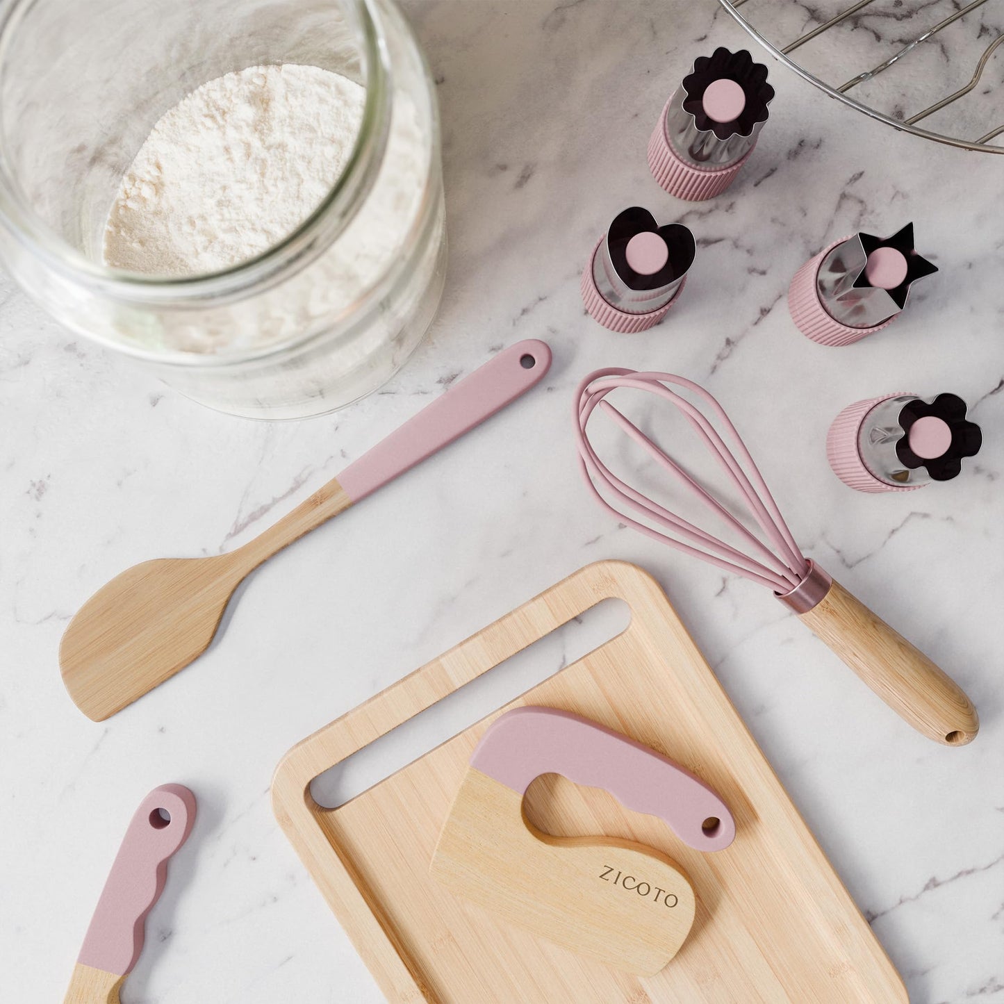 Wooden Cooking & Baking Set for Kids - Safe & Real Kitchen Tools Give Toddlers a Fun Cooking Experience - Durable Utensils are Perfect for Gifting to Create Lasting Family Memories