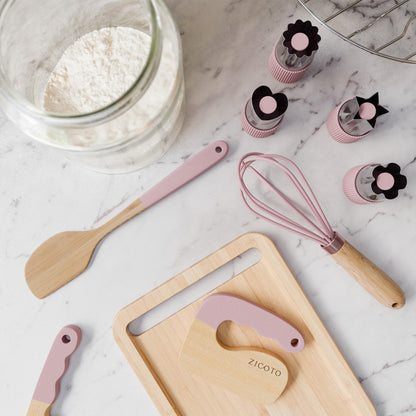 Wooden Cooking & Baking Set for Kids - Safe & Real Kitchen Tools Give Toddlers a Fun Cooking Experience - Durable Utensils are Perfect for Gifting to Create Lasting Family Memories