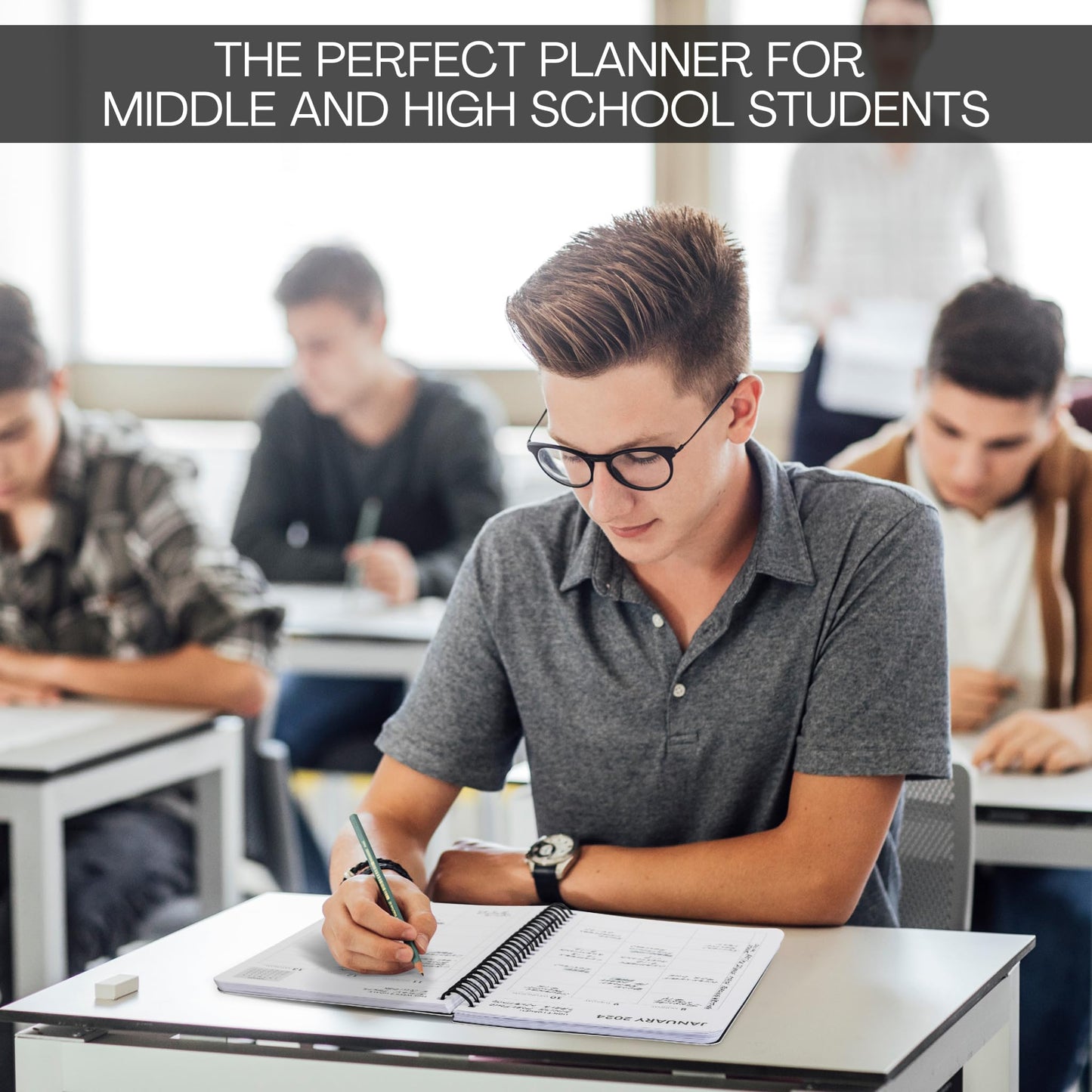 Simplified 2023-2024 Student Planner To Stay Organized - A Beautiful 8.5" x 5.5" Planner for Middle and High School Students with Weekly & Monthly Spreads For The 23-24 Academic Year