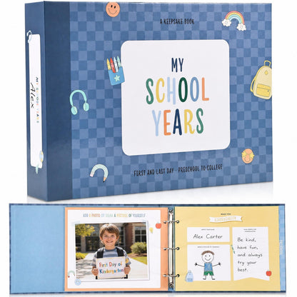 School Memory Book Scrapbook for Kids - Back to School Keepsake Album