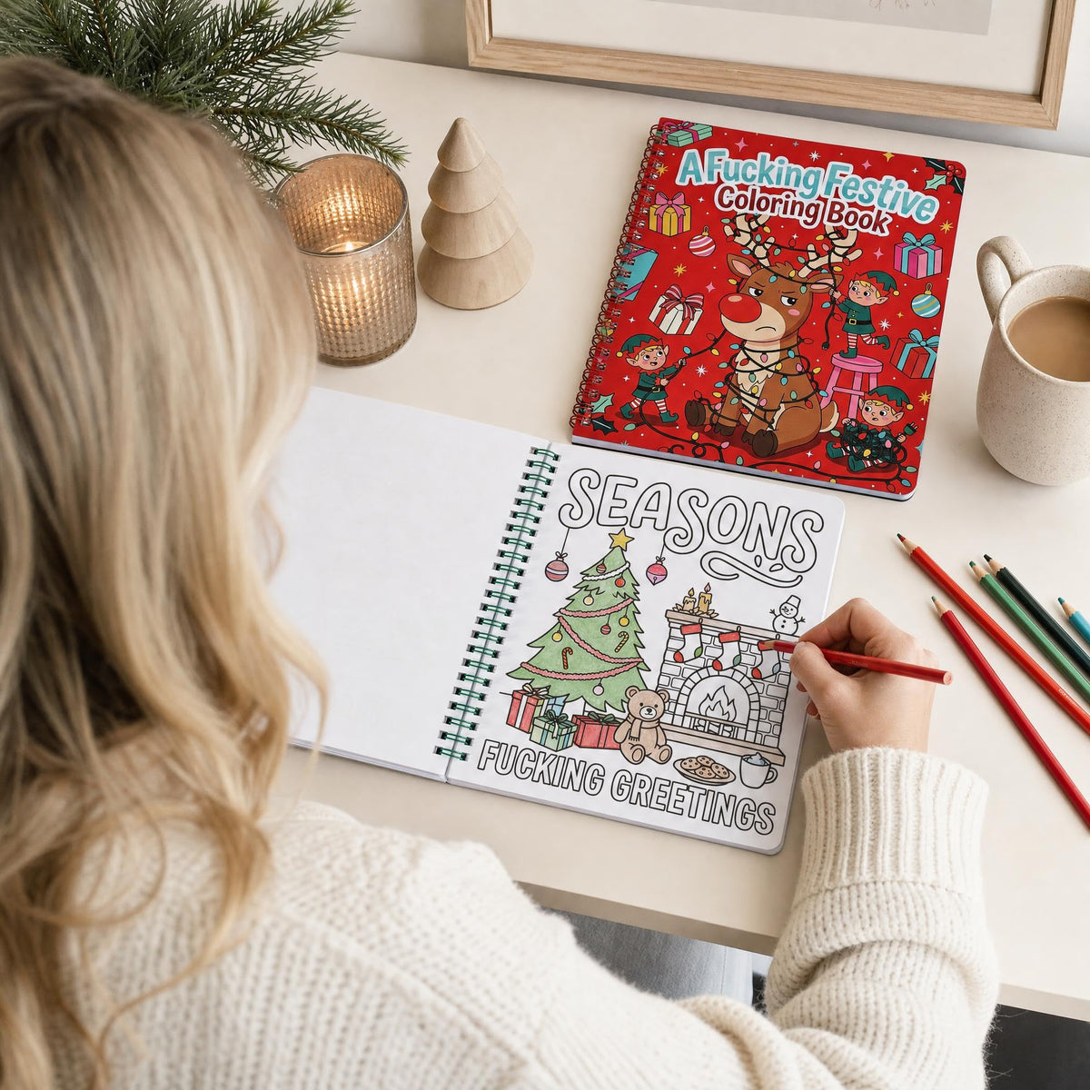 Beautiful Coloring Book Set of 2 for Adult Relaxation - Funny Designs