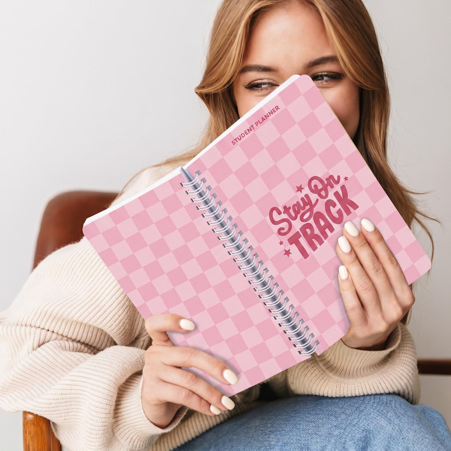 Aesthetic 2026-2027 Student Planner To Stay Organized - A Beautiful 8.5" x 5.8" Checkered Planner for Middle and High School Students with Weekly & Monthly Spreads For The 26-27 Academic Year