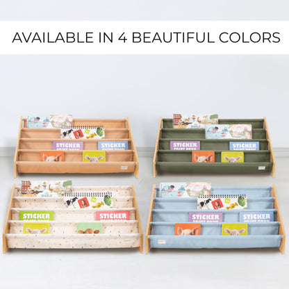 ZICOTO Decorative Wooden Bookshelf for Kids Rooms - Keeps Plenty of Books Neatly Organized & Within Reach for Toddlers - Easy Install Montessori Book Shelf for Baby's Bedroom or Playroom Decor