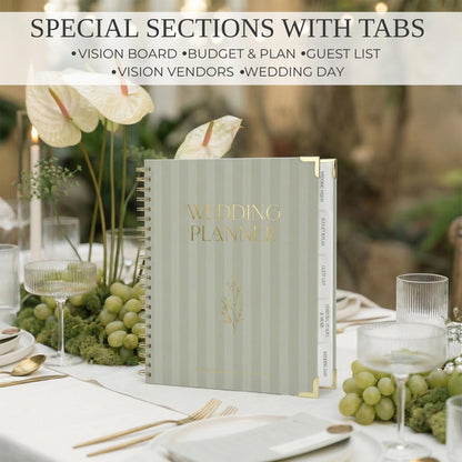 Beautiful Wedding Planner Book and Organizer - Perfect for Detailed Planning Of Your Big Day - Unique Engagement Gift for Newly Engaged Couples, Future Brides and Grooms