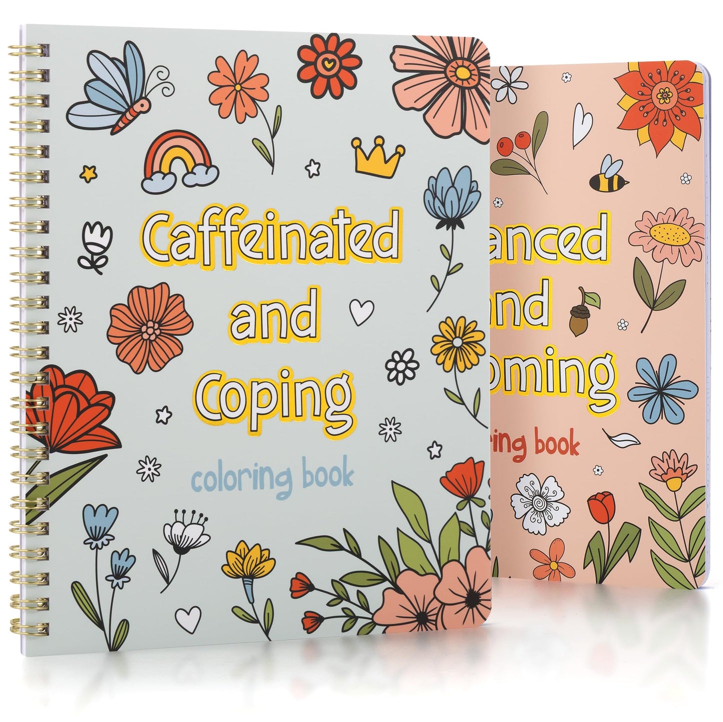 Beautiful Adult Coloring Book Set of 2 for Relaxation - Sassy Motivational and Funny Color Books - The Perfect Stress-Relieving Gift for Women