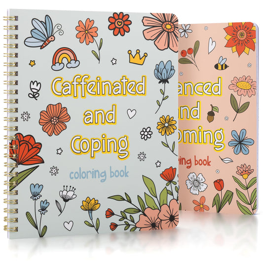 Beautiful Adult Coloring Book Set of 2 for Relaxation - Sassy Motivational and Funny Color Books - The Perfect Stress-Relieving Gift for Women