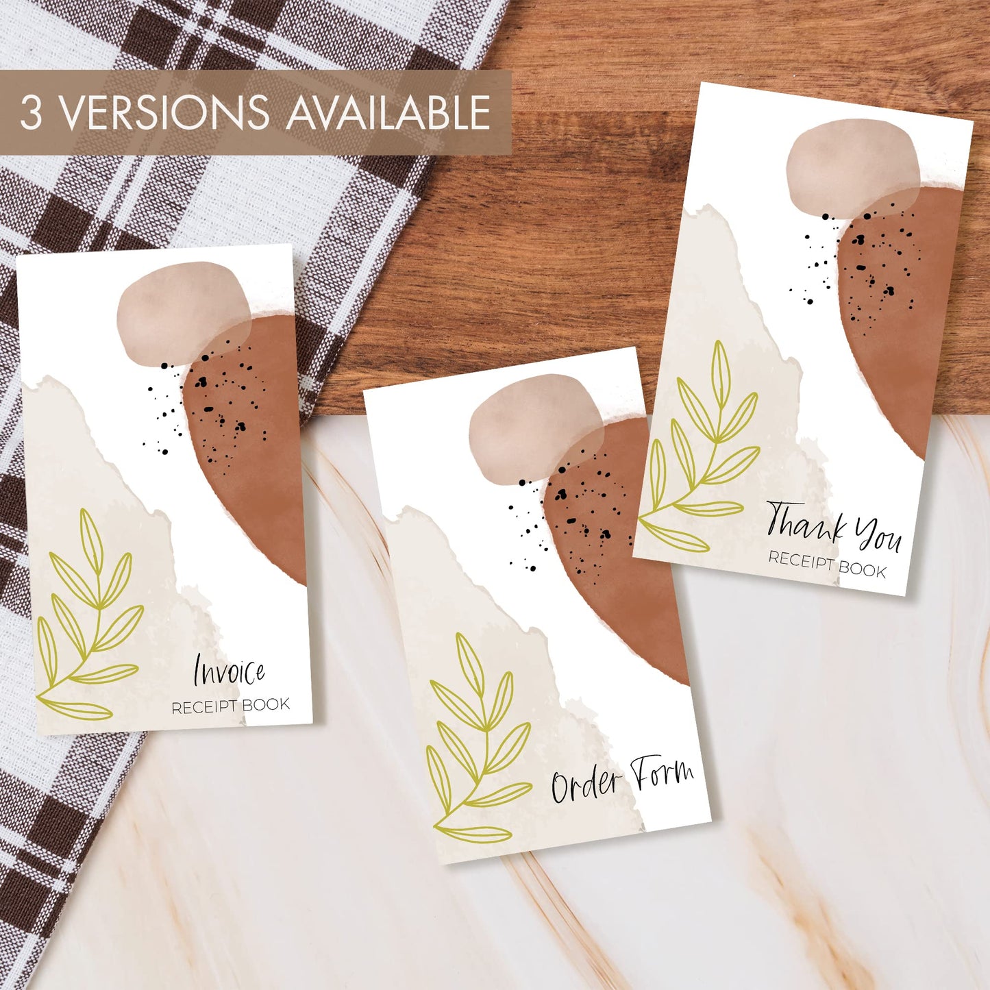 Beautiful Abstract Order Form Book for Small Businesses - Aesthetic and Easy to Use Receipt Pad - The Perfect Business Supplies That Helps You and Your Happy Clients to Stay Organized