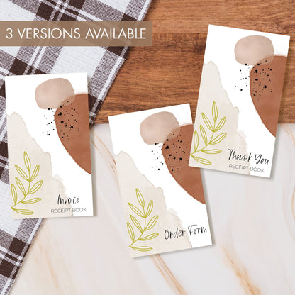 Beautiful Abstract Order Form Book for Small Businesses - Aesthetic and Easy to Use Receipt Pad - The Perfect Business Supplies That Helps You and Your Happy Clients to Stay Organized