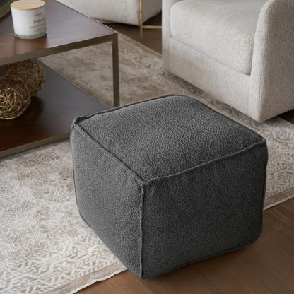 ZICOTO Beautiful Boucle Pouf Ottoman and Foot Rest - Elevate Your Living Room Decor with Lightweight Comfort and Charm - A Round Modern Foam Filled Foot Stool Perfect to Rest Your Feet