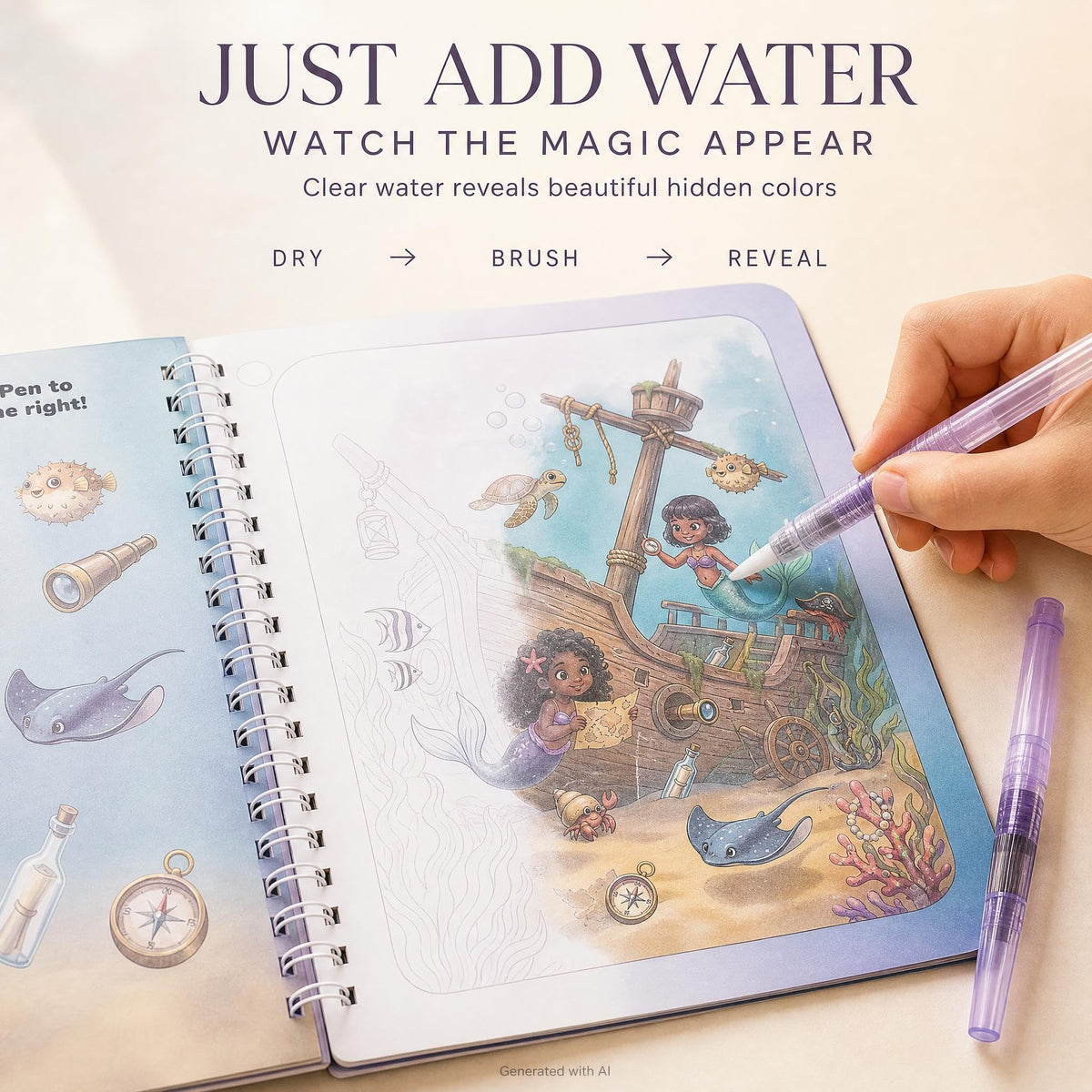 Fun Watercolor Books for Kids and Toddlers - Set of 4 Coloring Books