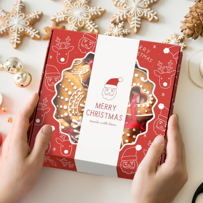 Beautiful Christmas Cookie Boxes Set Of 9 - Cute Containers Are Perfect To Share Delicious Homemade Cookies, Candy Or Cupcakes With Friends & Family - Sturdy Tins With Lids For Holiday Gift Giving