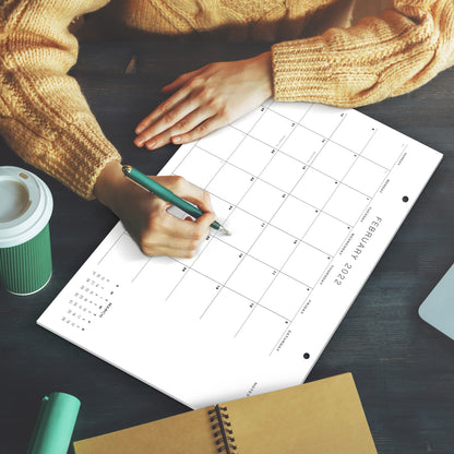 Beautiful Desk Calendar - Runs from January 2022 until July 2023-17"x11" Minimalistic Office Desktop/Wall Calendar for Easy Planning