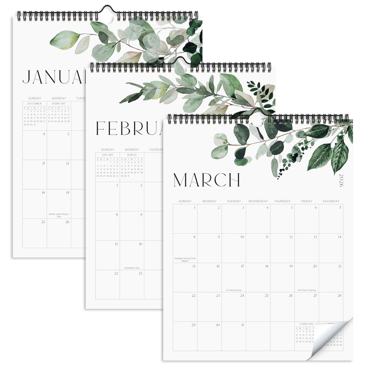 Aesthetic 2026-2027 Wall Calendar - Runs from January 2026 Until July 2027 - The Perfect Large Modern Greenery Calendar Planner for Easy Organizing