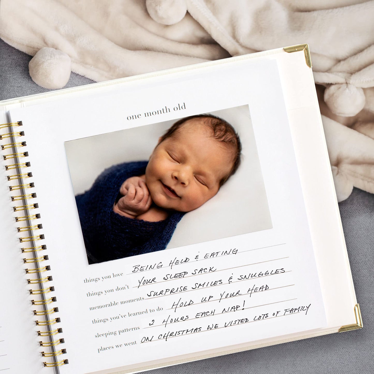 Keepsake Baby Memory Book for Boys and Girls - Timeless First 5 Year Baby Book - Neutral Journal Scrapbook or Photo Album - Record a Milestone for Every Event from Birth to Age 5