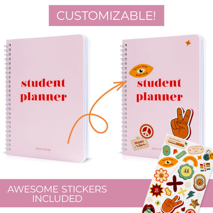 Aesthetic 2025-2026 Student Planner To Stay Organized - A Beautiful 8.5" x 5.5" Planner for Middle and High School Students with Weekly & Monthly Spreads For The 25-26 Academic Year