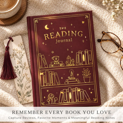 Beautiful Reading Journal for Book Lovers - Sturdy Hard Cover Tracker