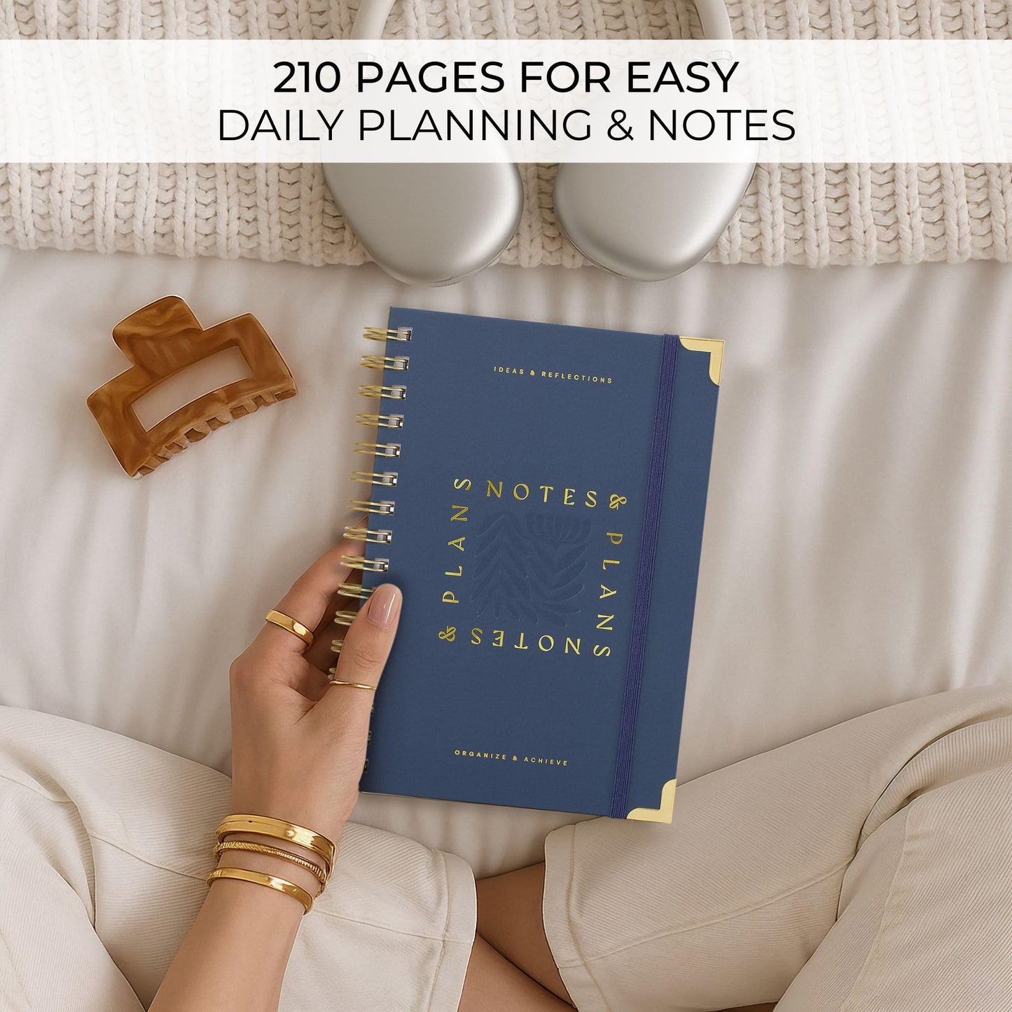 Aesthetic Daily Planner And Notebook With Hourly Schedule -Beautiful Spiral To do List Notepad For Work/Home to Organize Tasks And Appointments - Stylish School/Office Supplies Book For Women
