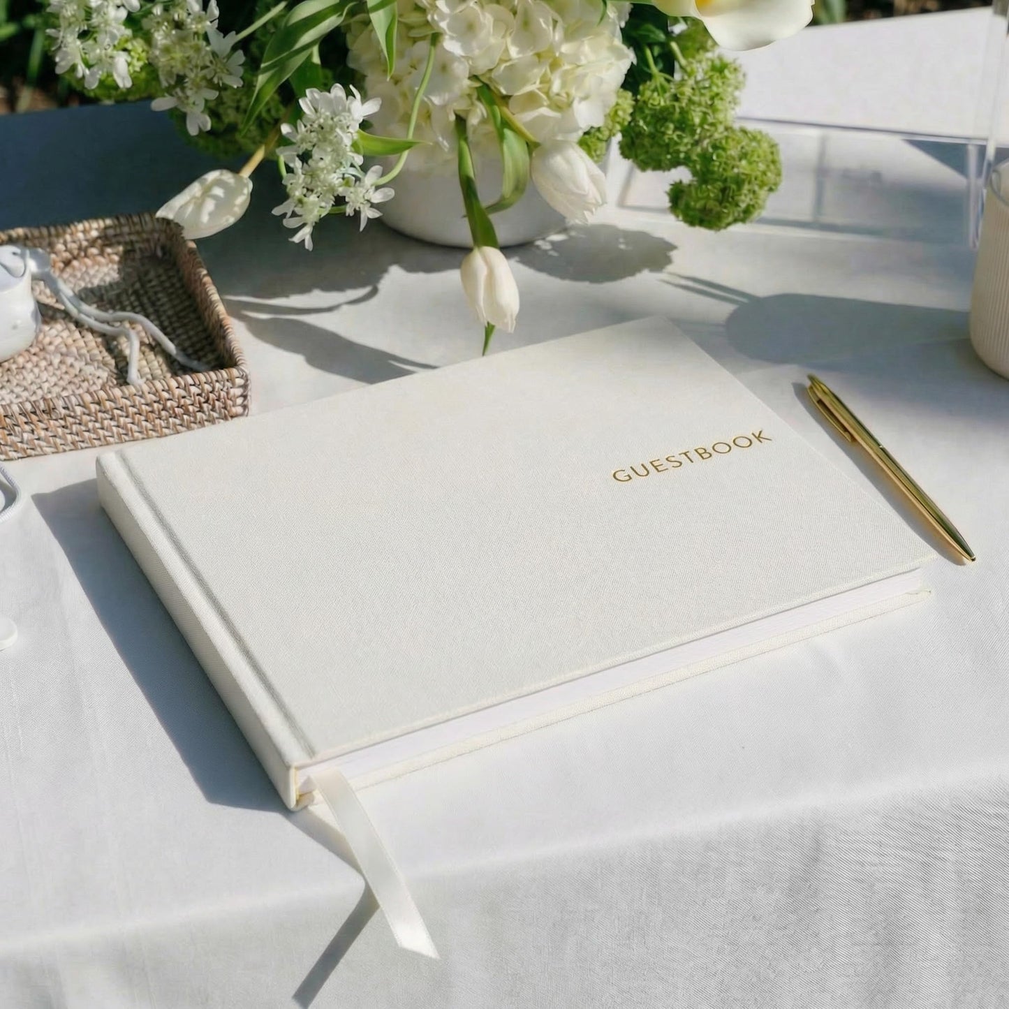 ZICOTO Beautiful Wedding Guest Book for Your Wedding Reception - Simply Elegant Guestbook to Sign in - The Perfect Baby Shower Guest Book and Addition to Your Big Day