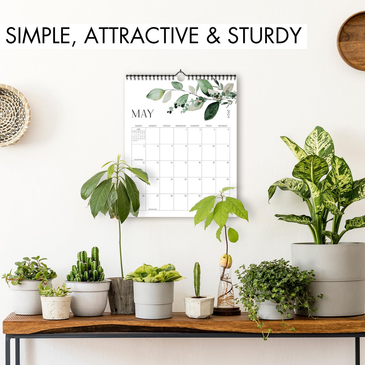 Aesthetic Greenery 2024 Wall Calendar - Runs from June 2023 Until December 2024 - The Perfect 2023-24 Calendar and Monthly Planner for Easy Organizing