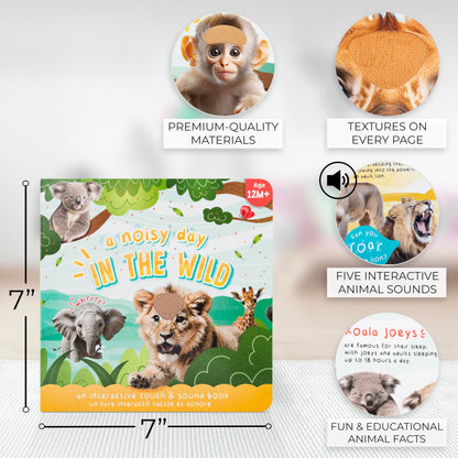 Fun Touch and Feel Sound Book for Babies and Toddlers - Interactive Sensory Book with Animal Noises for 1-3 Year Olds - The Perfect Sound Book Toy for Baby Showers & Newborn/Infant Gift 12-18 Months