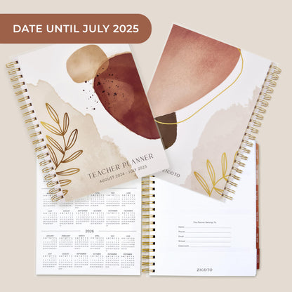 Aesthetic Teacher Planner For The 2024-2025 Academic School Year - Your All Incl. 8.5" x 10.5" Lesson Plan Book Supplies - Easily Organize Your Daily, Weekly & Monthly Classroom/Homeschool Schedule