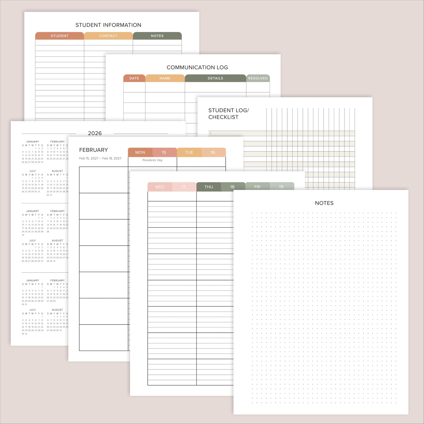 Aesthetic Teacher Planner For The 2026-2027 Academic School Year - Your All Incl. 8.5" x 11" Lesson Plan Book Supplies - Easily Organize Your Daily, Weekly & Monthly Classroom/Homeschool Schedule