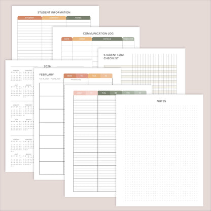 Aesthetic Teacher Planner For The 2026-2027 Academic School Year - Your All Incl. 8.5" x 11" Lesson Plan Book Supplies - Easily Organize Your Daily, Weekly & Monthly Classroom/Homeschool Schedule