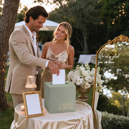 ZICOTO Elegant Wedding Card Box for a Beautiful Reception Gift Table – Lovely Card Box for Wedding, Graduation and Celebration Decor – Charming Envelope Gift Box