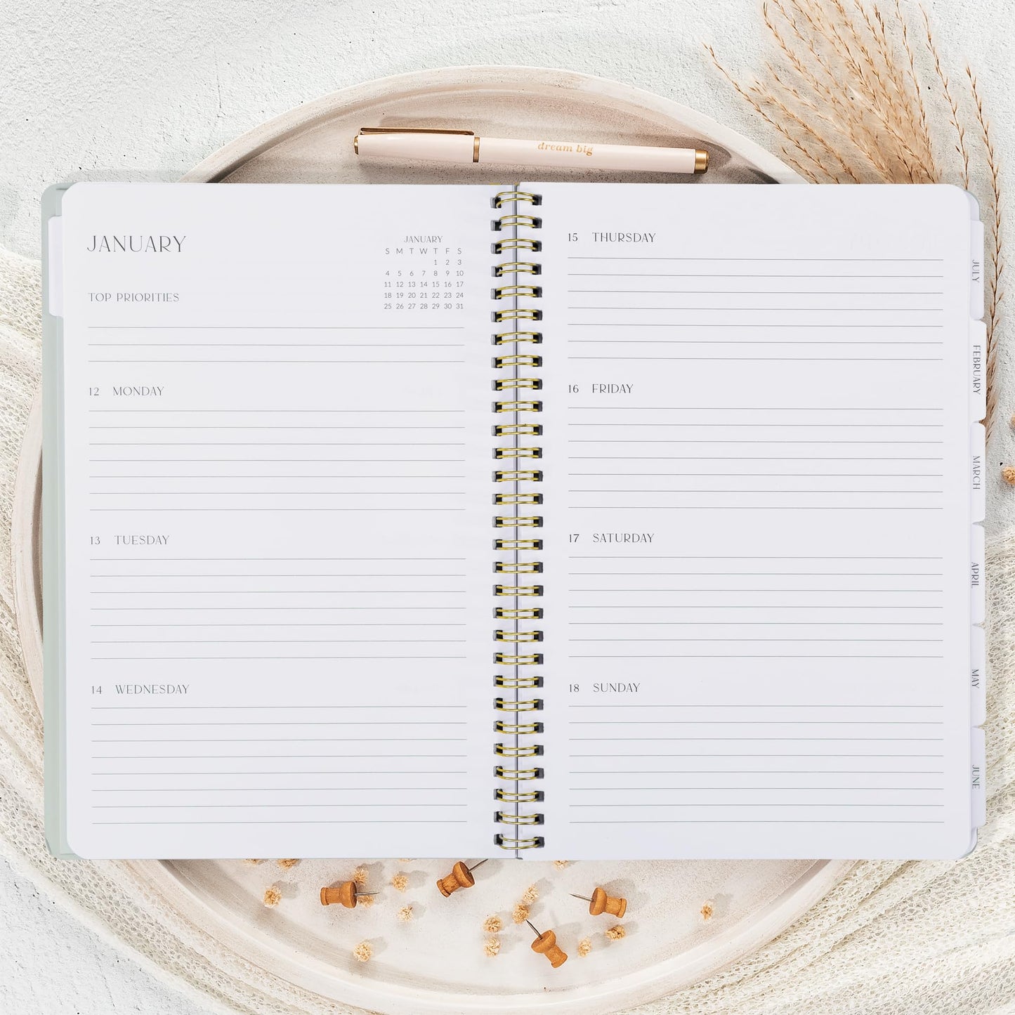 Beautiful 2026 Daily Planner - 7" x 10" Planner for Women or Men with Weekly & Monthly Spreads for Easy Planning - Beautiful Calendar Book to Organize Tasks and Boost Productivity