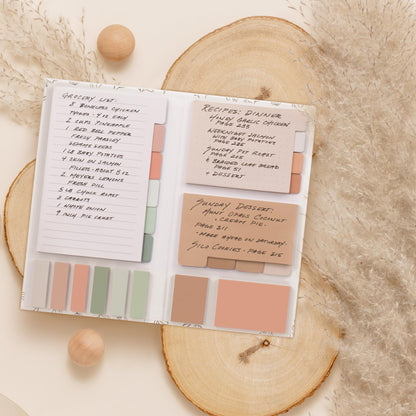 Aesthetic Pastel Sticky Notes Set of 528 with Tabs For Bible Study - Incl. Sturdy Cover to Keep Your Notes Safe - Cute School Accessories, College, Students, Teachers or Office Desk Supplies for Women