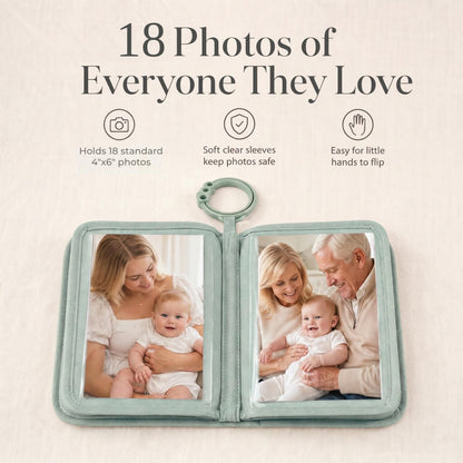 ZICOTO Adorable Baby Photo Albums with Soft Pages for Little Hands to Flip Through - First Photo Album for Baby to Recognize Family Members - Precious Baby Photo Book for Newborn & Baby Shower