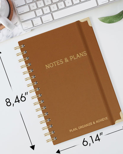 ZICOTO Aesthetic Daily Planner And Notebook With Hourly Schedule - Aesthetic Spiral To do List Notepad For Work/Home to Organize Tasks And Appointments - Stylish School/Office Supplies Book For Women