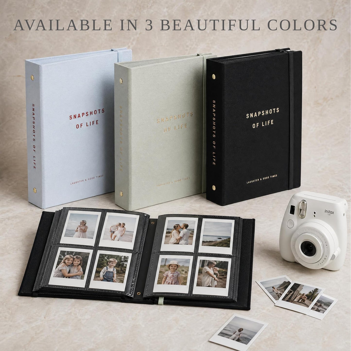 Beautiful Photo Album for 2x3 in Polaroid Photos - Safely Holds Your 240 Pictures Of Unique Memories - The Perfect Instax Mini Compatible Photo Book To Store Pictures Or Trading Collection Cards