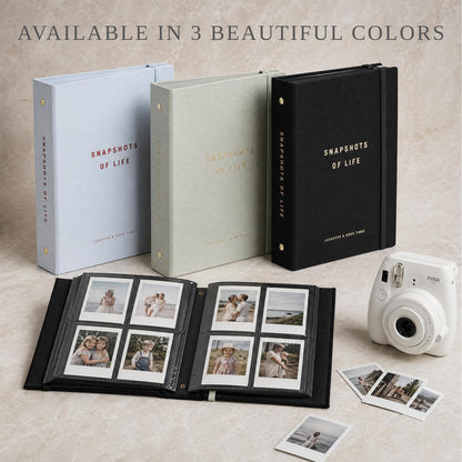 Beautiful Photo Album for 2x3 in Polaroid Photos - Safely Holds Your 240 Pictures Of Unique Memories - The Perfect Instax Mini Compatible Photo Book To Store Pictures Or Trading Collection Cards