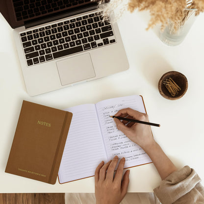 ZICOTO Aesthetic Thick Notebook Journal For Women 7" x 10" - Modern Linen Hardcover Note Book With 300 Lined Pages - Perfect For Writing And Staying Organized at Work or School