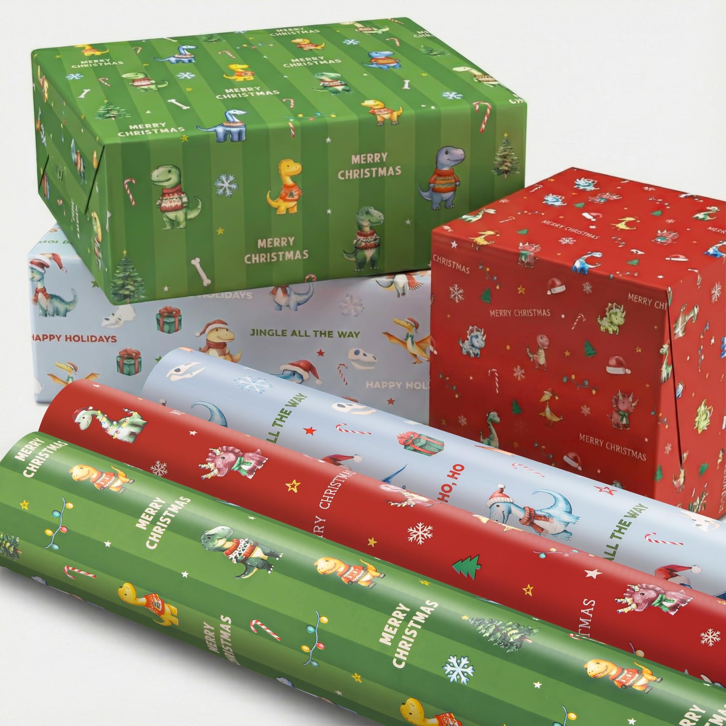 ZICOTO Beautiful Christmas Wrapping Paper Roll Set - Cute Set of 3 Quality Rolls With Lovely Designs for Girls and Boys Gifts- Add a Touch of Magic to Every Kids Gift You Wrap - 17 x 120 in