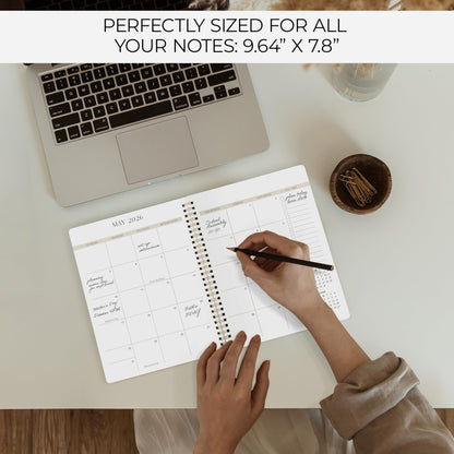 Beautiful Checkered 2025-2026 Monthly Planner and Calendar Book - To Do List Notebook That Easily Organizes Your Tasks to Boost Productivity - Runs From January 2025 Until December 2026