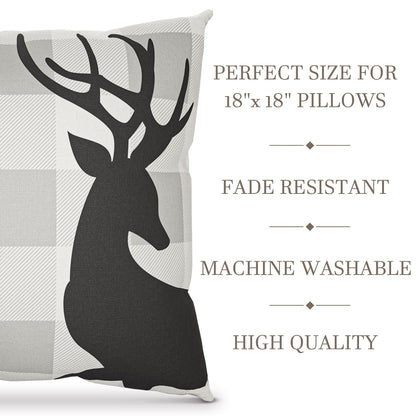 Beautiful Christmas Pillow Covers 18" x 18" - 4 Modern Farmhouse Design Throw Pillow Covers - These Buffalo Plaid Holiday Decor Accents are The Perfect Addition to Your Indoor/Outdoor Home Decoration