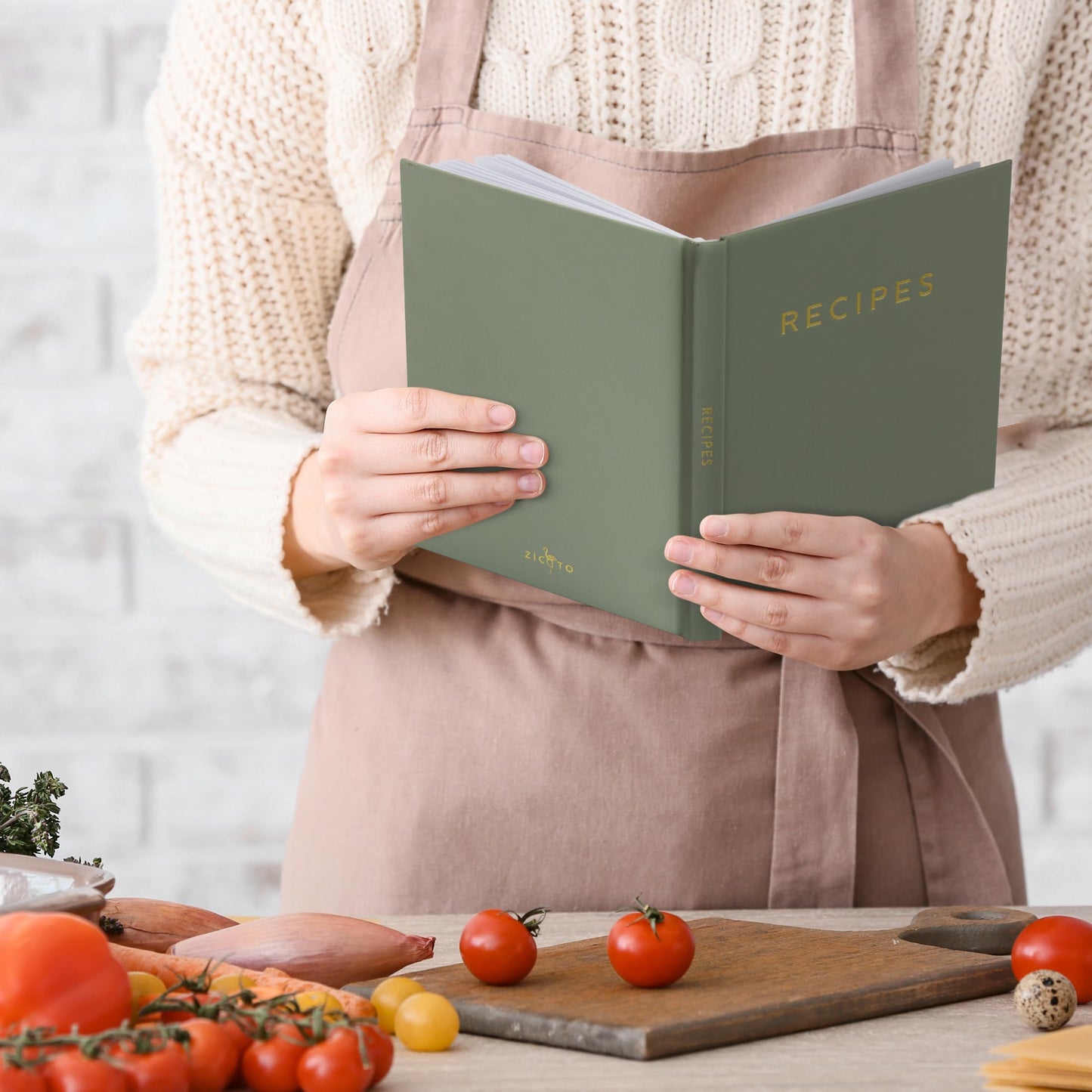 Aesthetic Blank Recipe Book with Waterproof Cover - The Perfect Recipe Notebook To Write In Your Own Recipes - Beautiful Blank Cookbook to Organize Your Recipes