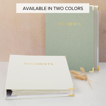 Aesthetic Document Organizer - Linen Cover Life and Family Emergency Binder - Perfect Files Organizer for Your Important Documents, Birth Certificates, Passports, Social Security Cards, Photo