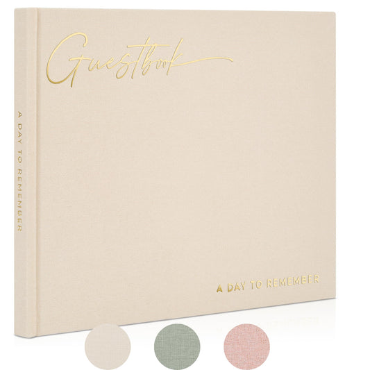 ZICOTO Beautiful Wedding Guest Book for Your Wedding Reception - Simply Elegant Guestbook to Sign in and Add Polaroid Photos - The Perfect Baby Shower Guest Book for The Special Day