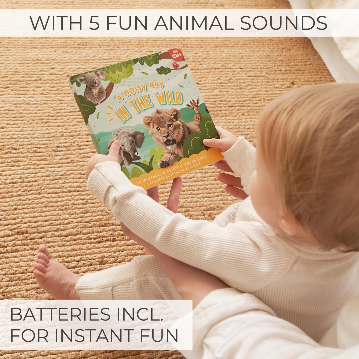 Fun Touch and Feel Sound Book for Babies and Toddlers - Interactive Sensory Book with Animal Noises for 1-3 Year Olds - The Perfect Sound Book Toy for Baby Showers & Newborn/Infant Gift 12-18 Months
