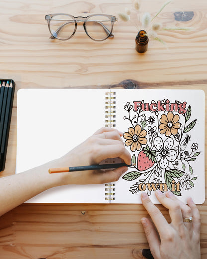 Beautiful Coloring Book Set of 2 for Adult Relaxation - Funny Coloring Books with Floral Designs for a lot of Laughs - The Perfect Stress-Relieving Gift for Women