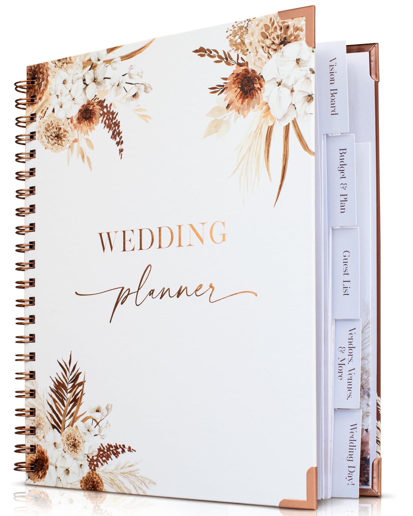 Beautiful Boho Wedding Planner Book and Organizer - Enhance Excitement and Makes Your Countdown Planning Easy - Unique Engagement Gift for Newly Engaged Couples, Future Brides and Grooms,9 X 11 inches