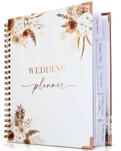 Beautiful Boho Wedding Planner Book and Organizer - Enhance Excitement and Makes Your Countdown Planning Easy - Unique Engagement Gift for Newly Engaged Couples, Future Brides and Grooms,9 X 11 inches