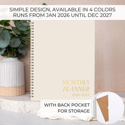 Beautiful 2026-2027 Monthly Planner and Calendar Book - To Do List Notebook That Easily Organizes Your Tasks to Boost Productivity - Runs From January 2026 Until December 2027