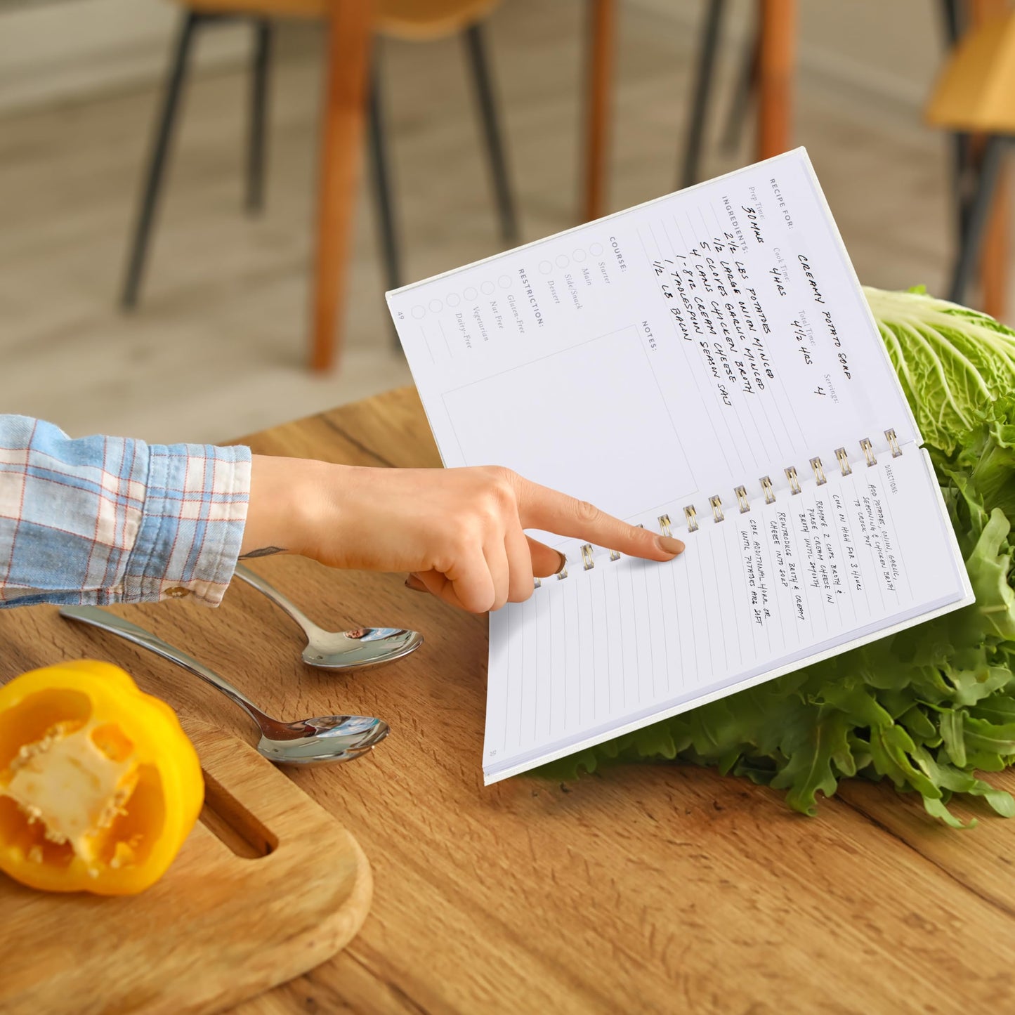 ZICOTO Aesthetic Blank Recipe Book with Linen Cover - The Perfect Recipe Notebook to Write in Your Own Recipes - Beautiful Blank Cookbook to Organize Your Recipes