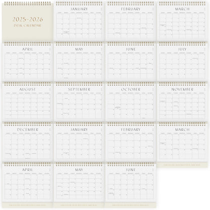 Aesthetic Desk Calendar 2025-2026 - Runs from January 2025 until June 2026 - Beautiful Small Flip Desktop Calendar for Easy Organizing