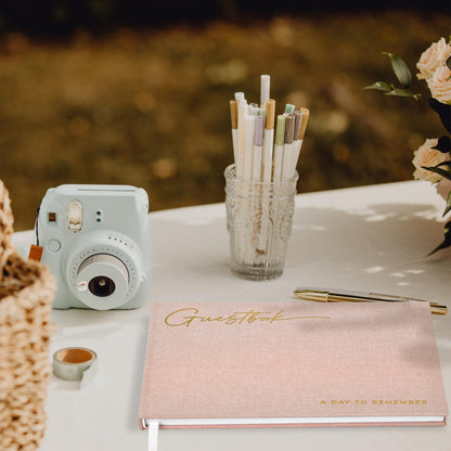 ZICOTO Beautiful Wedding Guest Book for Your Wedding Reception - Simply Elegant Guestbook to Sign in and Add Polaroid Photos - The Perfect Baby Shower Guest Book for The Special Day