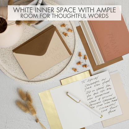 Beautiful Thank You Cards Set of 30 With Envelopes and Stickers - Elegant Blank Cards For Personalized Notes - Perfect Bulk Stationary Set For All Occasions incl. Weddings, Business & Baby Showers